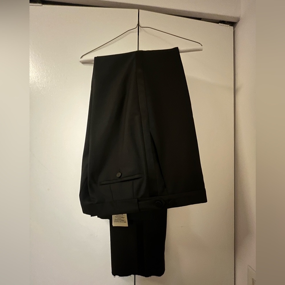 Burberry Black Mens Tuxedo Trousers